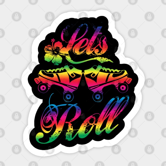 Let S Roll Roller Skates Sticker Teepublic